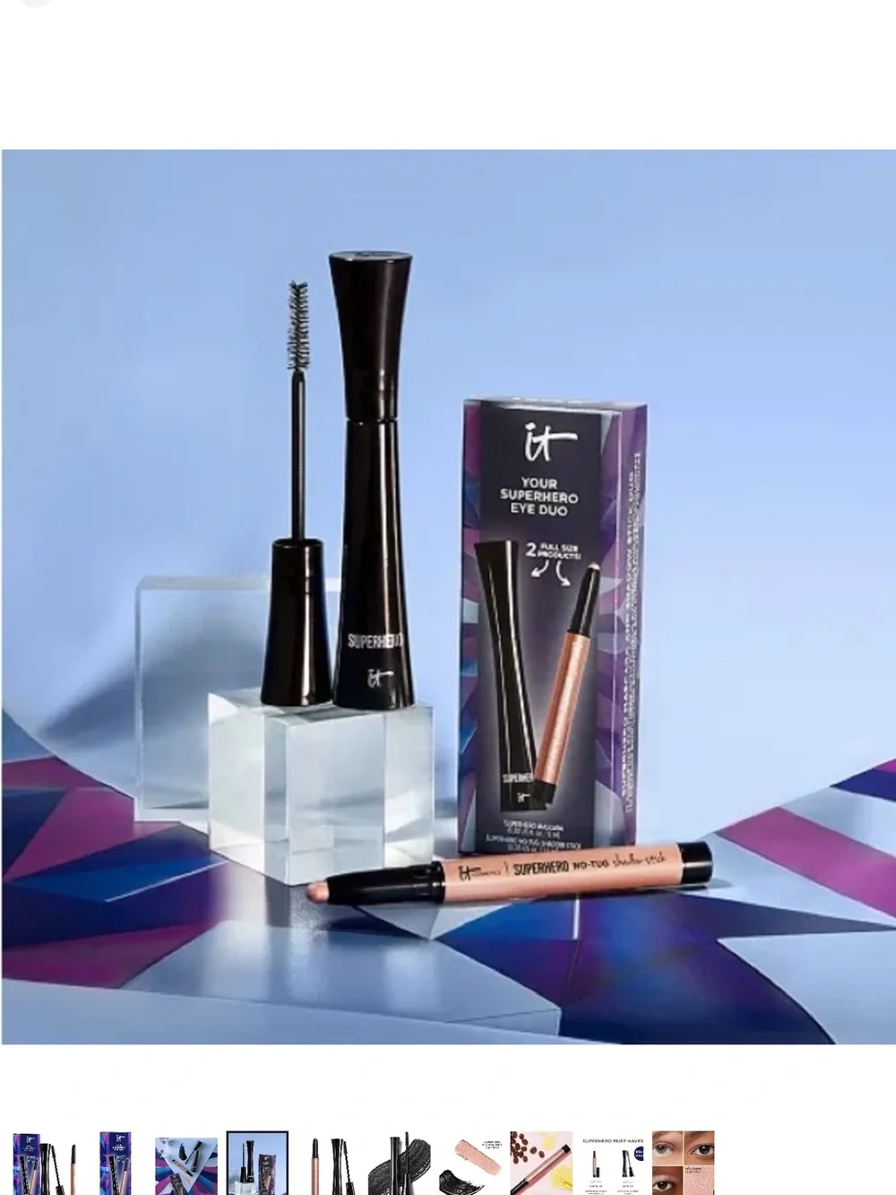 It Cosmetics Superhero Mascara & Shadow StickGift Set Duo N Full Sizes NEW!